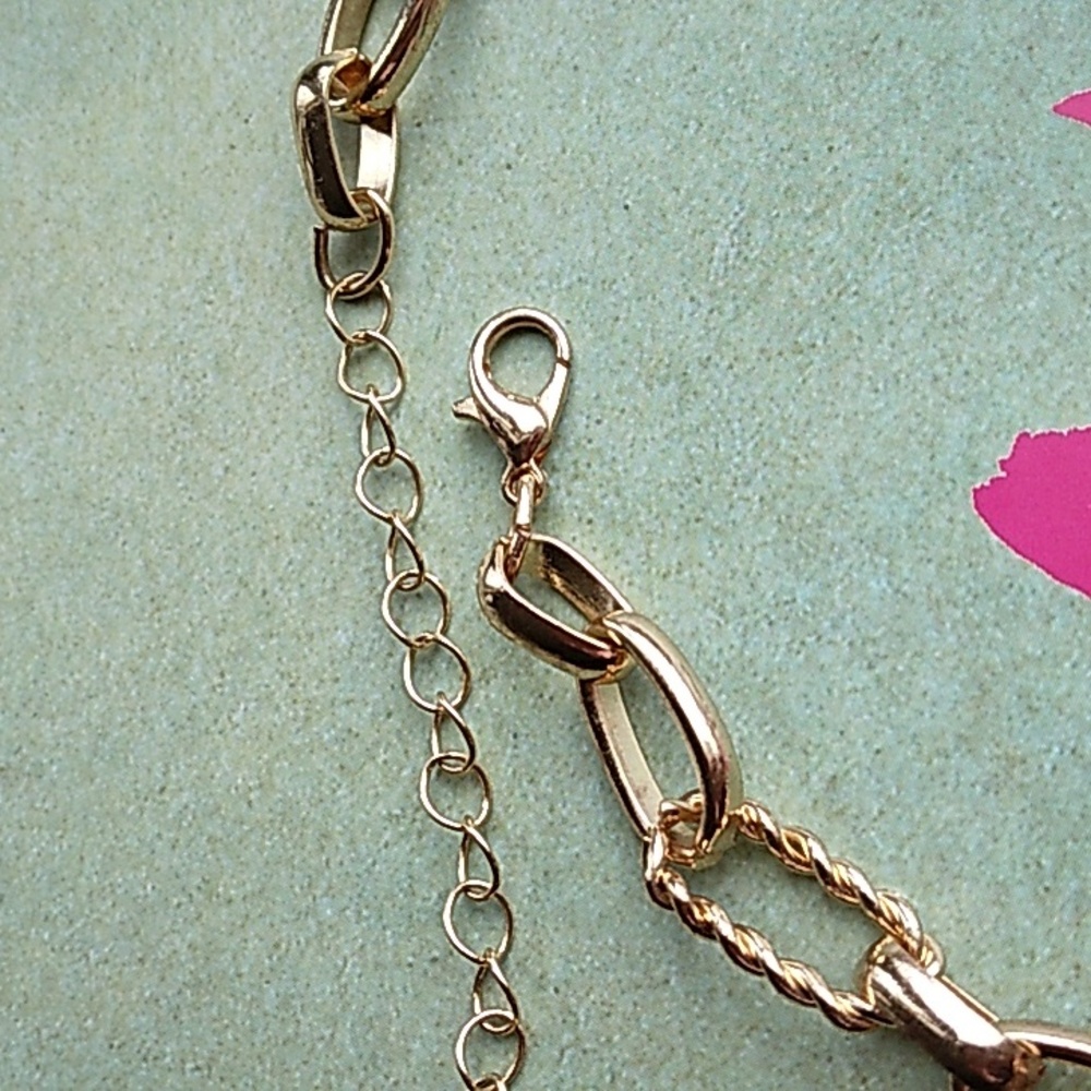 Gold Charm Necklace with 8 Charms - Picture 7 of 7